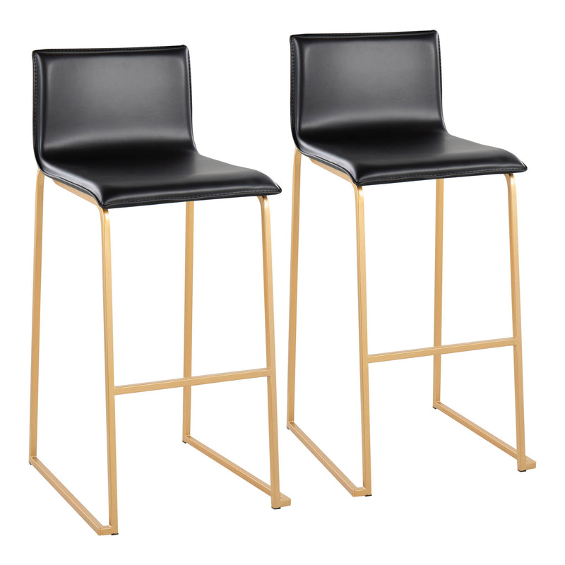 Lumi Source Mara contemporary upholstered barstool set of 2 with padded seats and sleek modern design, perfect for kitchen or bar area.