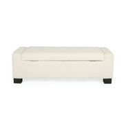 Noble House textured fabric ottoman bench with hinged lid, stylish storage solution and comfortable seating in a modern design.