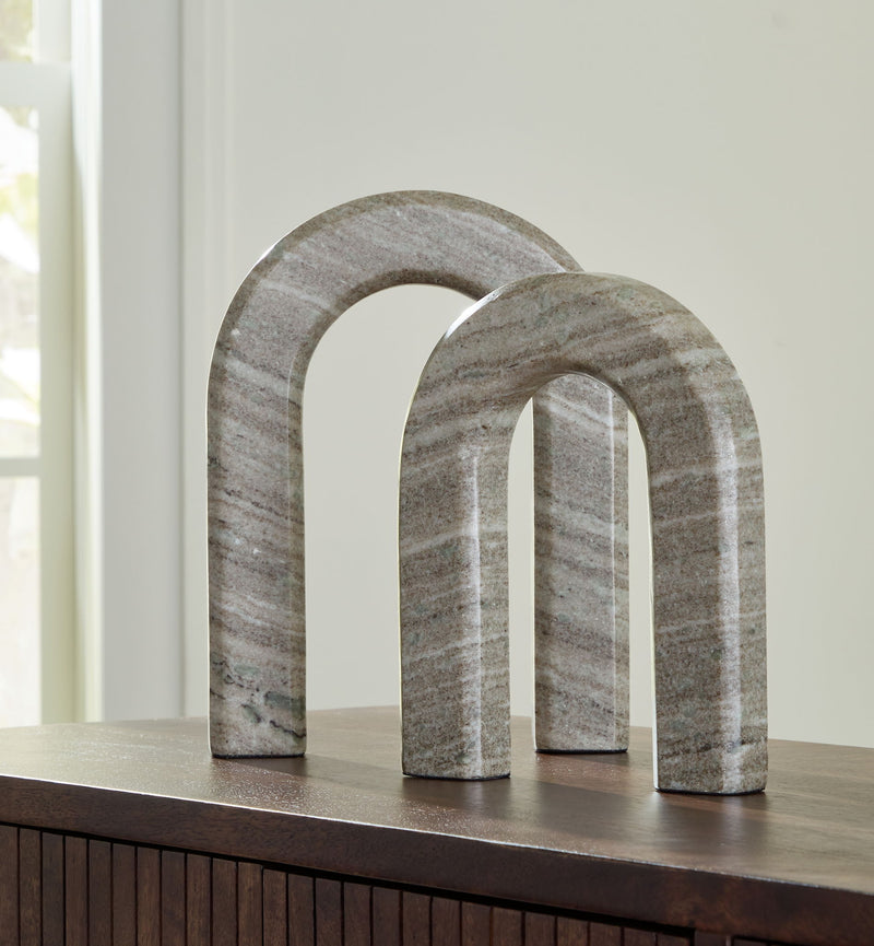 Keithton - Sculpture Set (Set of 2) - Taupe - R&R Furniture Gallery (Fountain Valley, CA)