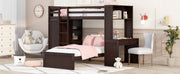 DreamHaus loft bed with stand-alone bed, shelves, desk, and wardrobe, showcasing a space-saving multi-functional bedroom setup.