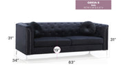 Elegant contemporary Glory Furniture Pompano stationary sofa with plush cushions and sleek design in a modern living room setting.