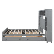 DreamHaus cabinet bed with integrated shelf, all-in-one cabinet, and built-in sockets, showcasing a modern space-saving bedroom solution.