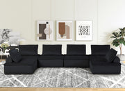 Lilola Home Anna stylish sectional sofa ottoman, stationary sectional with plush fabric and modern design, ideal for living room seating.