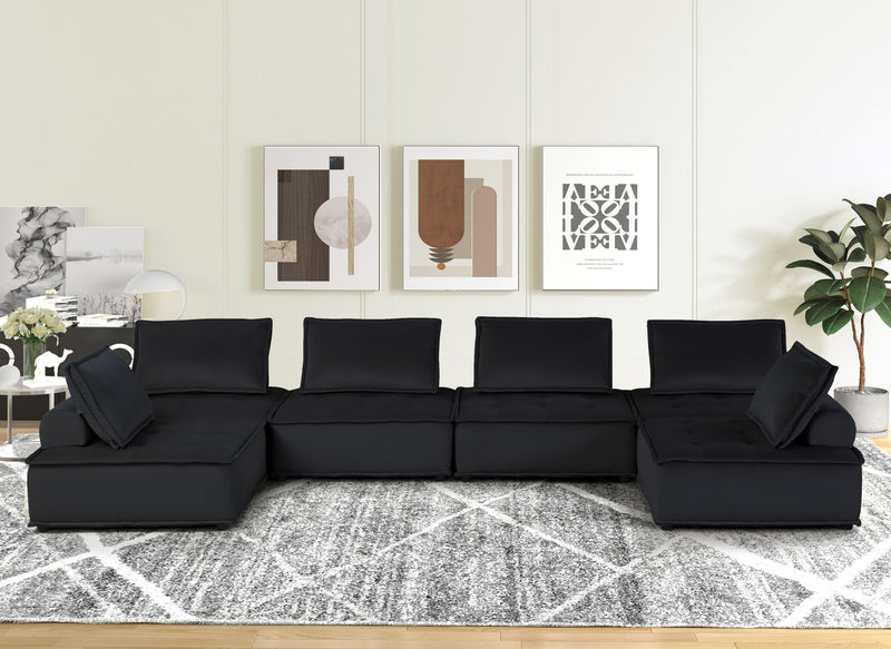 Lilola Home Anna stylish sectional sofa ottoman, stationary sectional with plush fabric and modern design, ideal for living room seating.