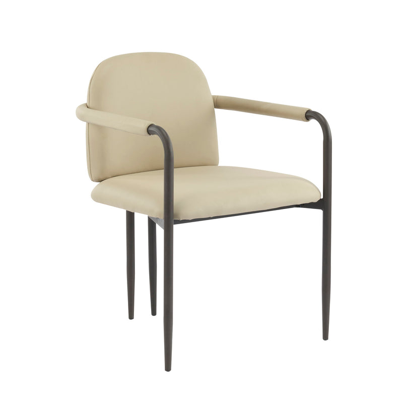 Modern Dining Chair (Set of 2) With Iron Frame - Espresso / Khaki - R&R Furniture Gallery (Fountain Valley, CA)