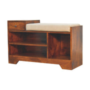 Retreat - Shoe Bench, 1 Drawer - Chestnut - R&R Furniture Gallery (Fountain Valley, CA)