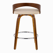 Lumi Source Grotto mid-century modern counter stool set with swivel, round footrest, elegant fixed height design, set of two