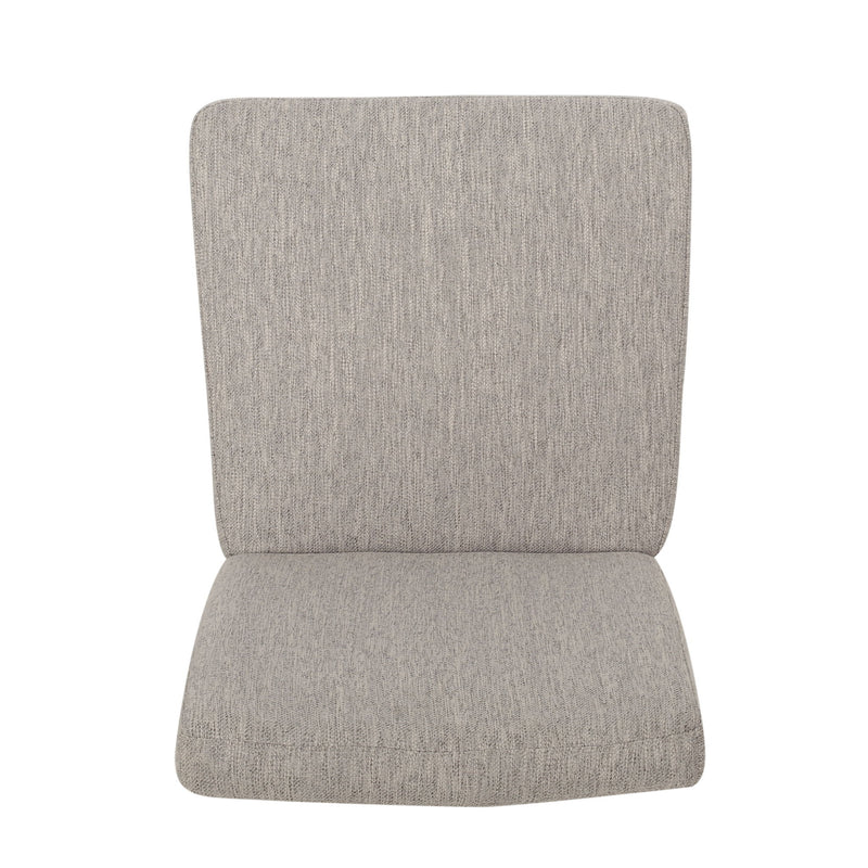 Contemporary Noble House dining chair with upholstered seat and tapered wooden legs, part of a chair set.