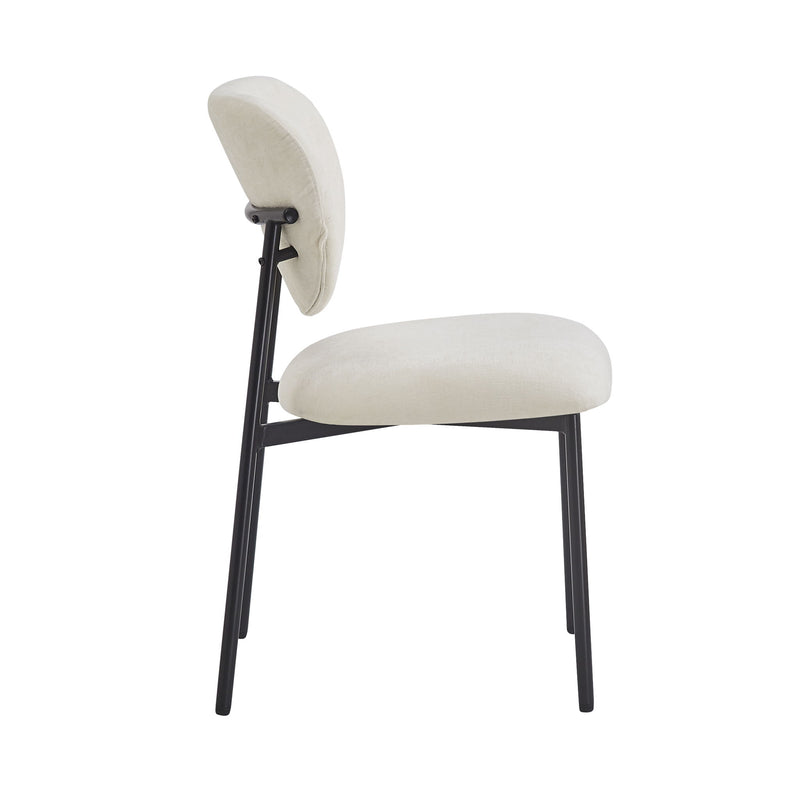 Modern Upholstered Dining Chairs With Metal Legs (Set of 2) - Beige - R&R Furniture Gallery (Fountain Valley, CA)