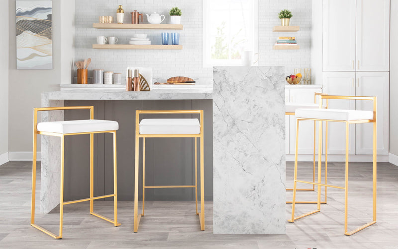 Lumi Source Fuji contemporary glam barstool with sleek design and quality construction, perfect for modern kitchen or bar area.