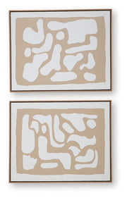 Waldett - Wall Art Set (Set of 2) - Beige / White - R&R Furniture Gallery (Fountain Valley, CA)