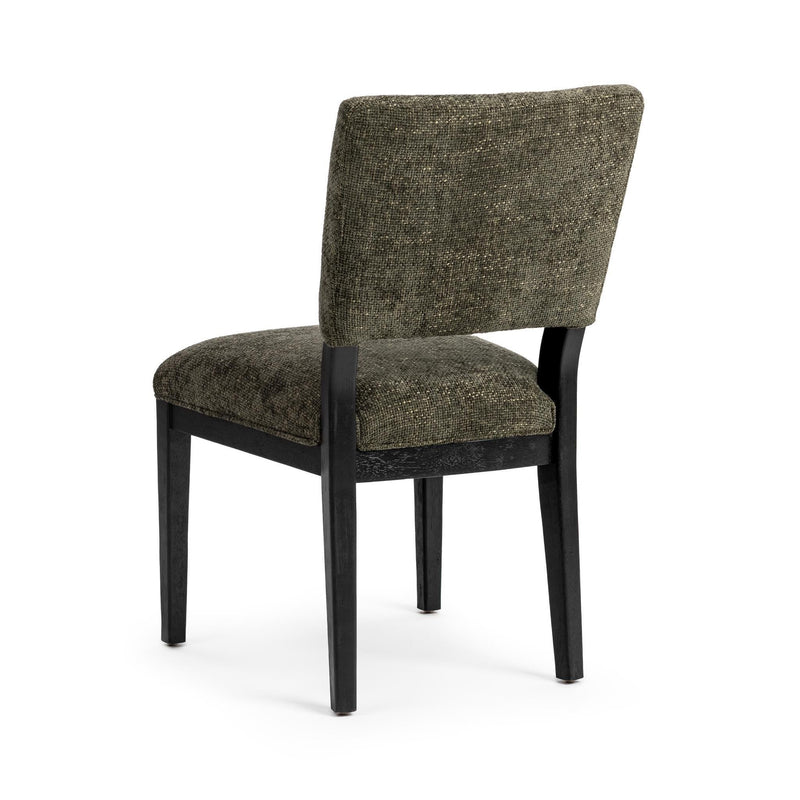 Set of two Classic Home Arima dining chairs with wooden legs and cushioned seats, stylish and comfortable for modern dining rooms.