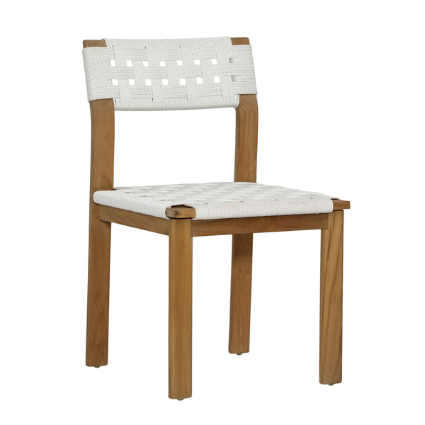Elvia - Outdoor Dining Chair - White And Natural
