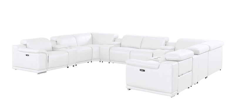 2679 - 12-Piece U-Shaped Power Reclining Sectional In Genuine Leather (4 Recliners)