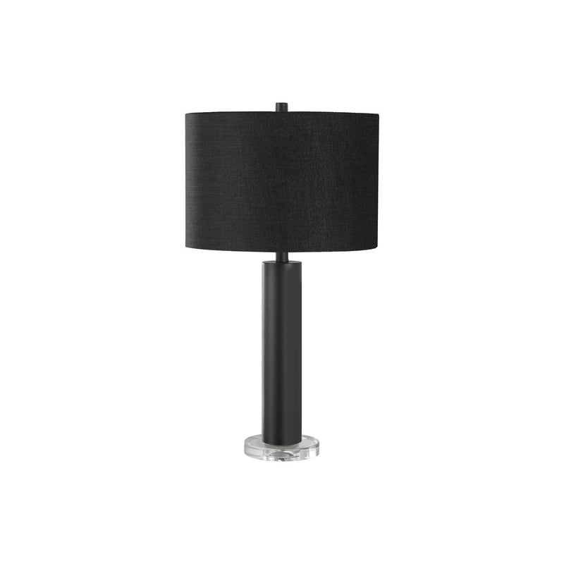 Contemporary table lamp by 8th Street with a sleek design, featuring a round base and a modern fabric lampshade.