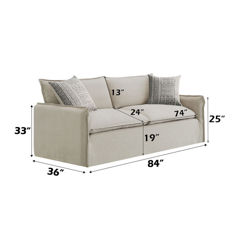 Upendo - Sofa With 2 Pillows - Beige Linen - R&R Furniture Gallery (Fountain Valley, CA)