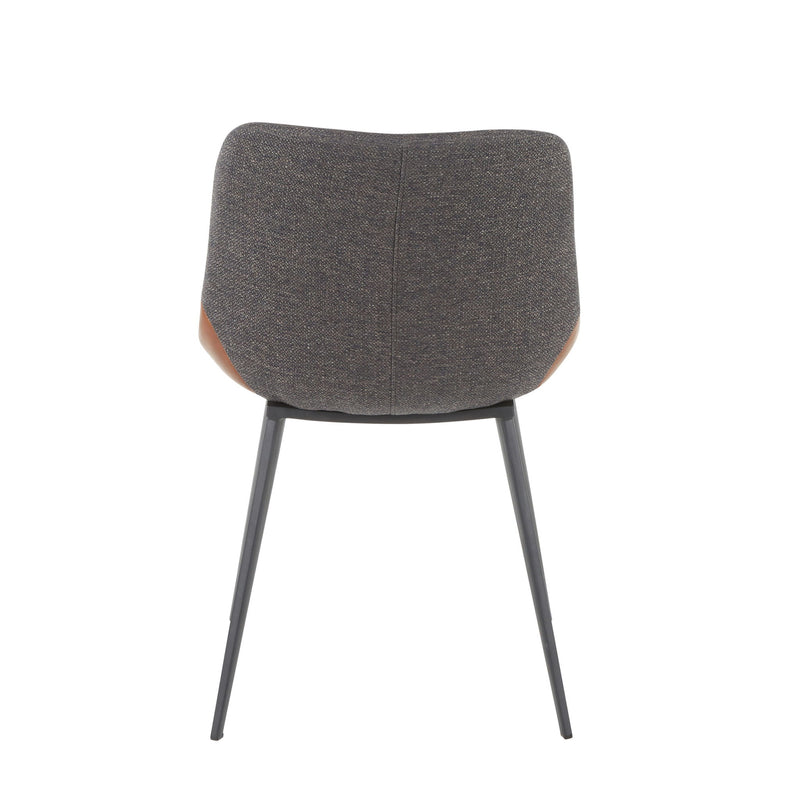 Set of two Lumi Source Outlaw Industrial Two Tone Chairs with metal frames and wooden seats, featuring a modern industrial design.