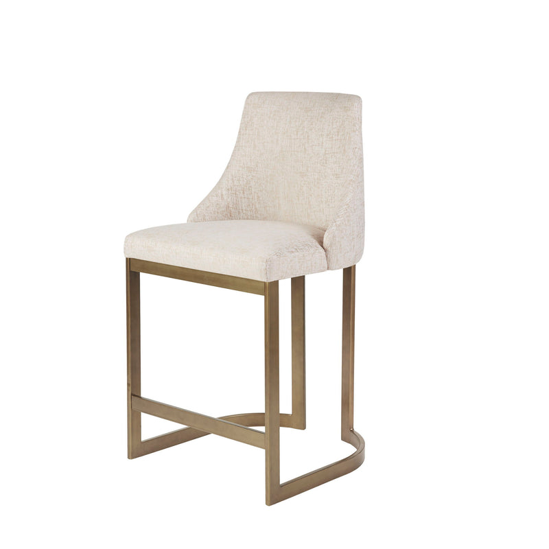 Upholstered Counter Stool With Metal Base - Cream - R&R Furniture Gallery (Fountain Valley, CA)