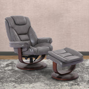 Monarch - Manual Reclining Swivel Chair and Ottoman - R&R Furniture Gallery (Fountain Valley, CA)