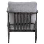 Gray Brunei modern accent chair by Uttermost with sleek design and upholstered seating, perfect for contemporary living spaces.