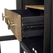 Glass Door Nightstand - Black - R&R Furniture Gallery (Fountain Valley, CA)