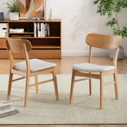 Set of 2 Noble House dining chairs with cushioned seats, featuring a stylish and comfortable design for dining rooms.
