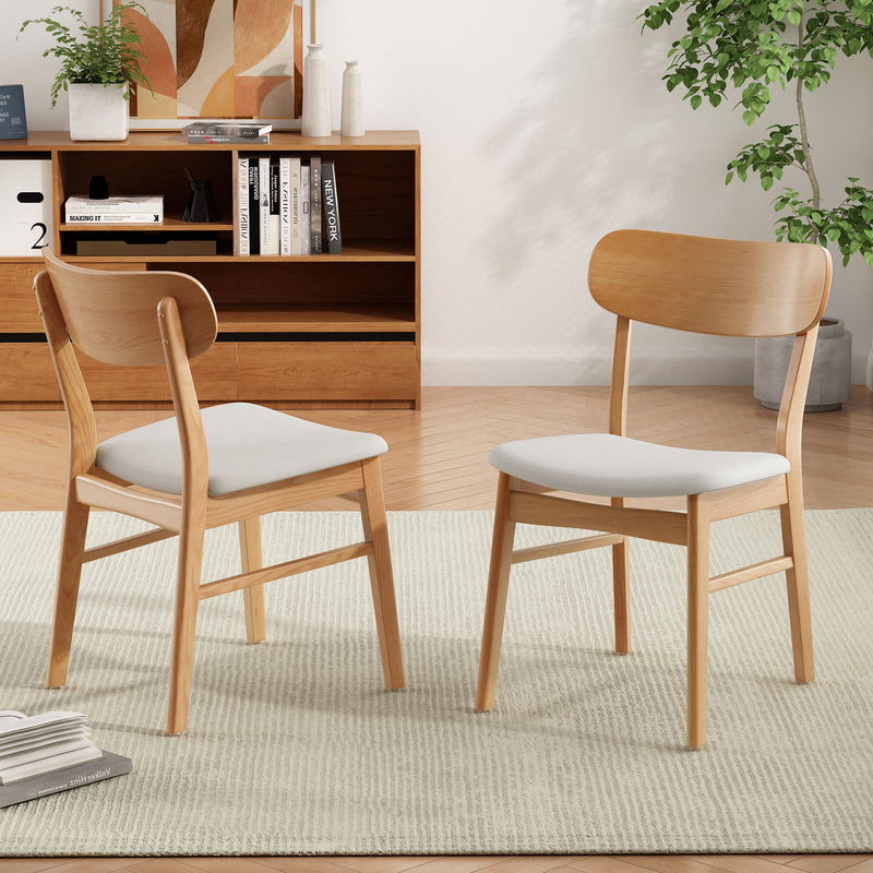 Set of 2 Noble House dining chairs with cushioned seats, featuring a stylish and comfortable design for dining rooms.