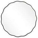 Uttermost Aneta round wall mirror with a sleek, modern frame, perfect for contemporary interior decor.
