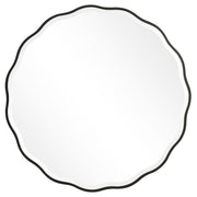 Uttermost Aneta round wall mirror with a sleek, modern frame, perfect for contemporary interior decor.