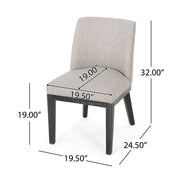 Set of two Noble House modern dining chairs with durable fabric upholstery and sturdy wooden frames.