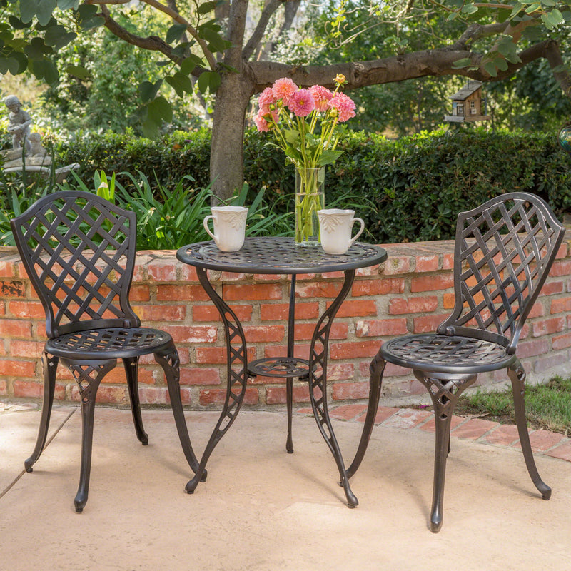 Bono Metal Bistro Set - Black - R&R Furniture Gallery (Fountain Valley, CA)