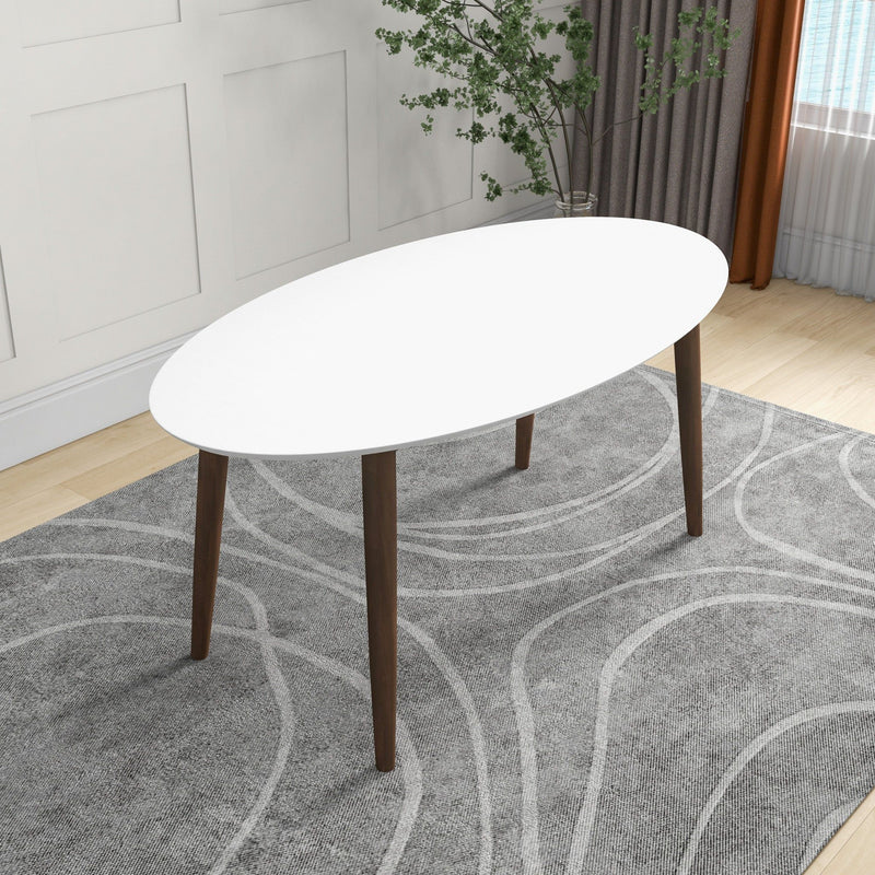 Ada - Mid-Century Modern Style Oval Dining Table - R&R Furniture Gallery (Fountain Valley, CA)