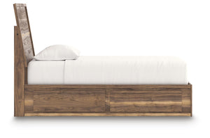 Chirason - 3 Pc. - Twin Panel Bed With Storage, Dresser And Mirror - Brown