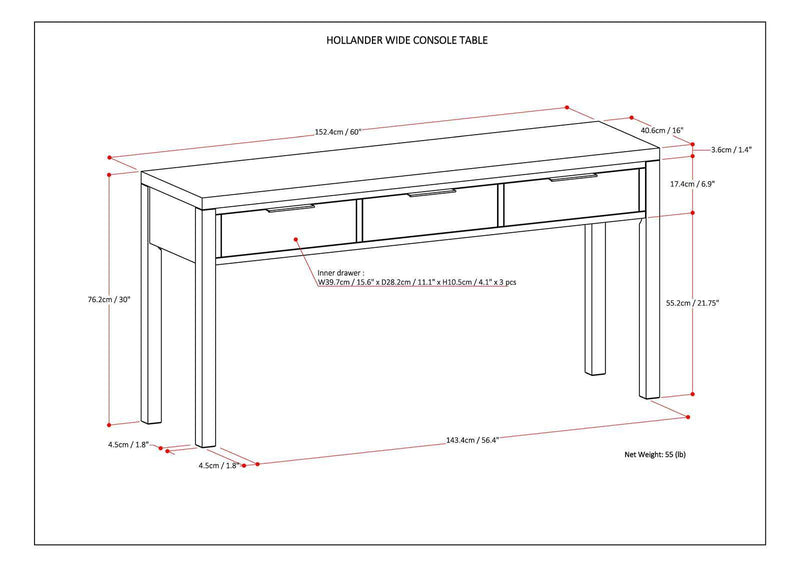 Hollander - Wide Console Table - R&R Furniture Gallery (Fountain Valley, CA)