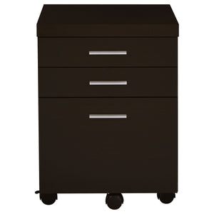 Ulloa - L Shape Desk With Mobile File Cabinet - Cappuccino