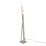 Lumi Source Icicle contemporary nickel floor lamp with sleek, modern design and multiple light fixtures standing on a round base.