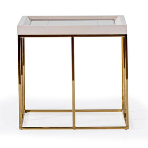 Carmela - Side Table - Shimmer Ivory - R&R Furniture Gallery (Fountain Valley, CA)