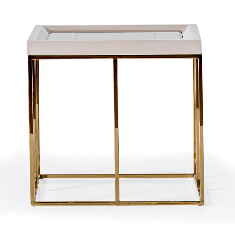 Carmela - Side Table - Shimmer Ivory - R&R Furniture Gallery (Fountain Valley, CA)