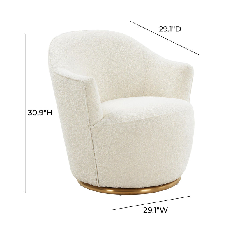 Skyla - Boucle Swivel Chair - Beige - R&R Furniture Gallery (Fountain Valley, CA)