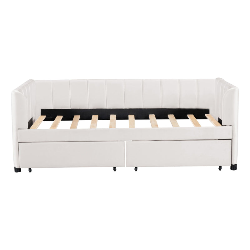 Upholstered Daybed With Ergonomic Design Backrest - R&R Furniture Gallery (Fountain Valley, CA)