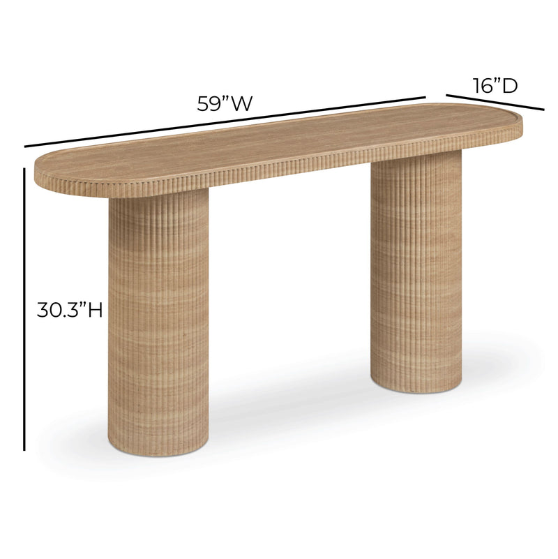 TOV Furniture Darcy console table with sleek design, wooden surface, and modern style, ideal for entryways or living rooms.