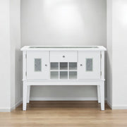 Elizaveta - Server - Faux Crystal Diamonds & White High Gloss - R&R Furniture Gallery (Fountain Valley, CA)