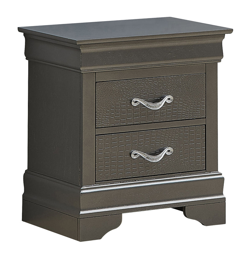 Decorative accent nightstand by Glory Furniture featuring a sleek wooden finish and modern design for bedroom decor.