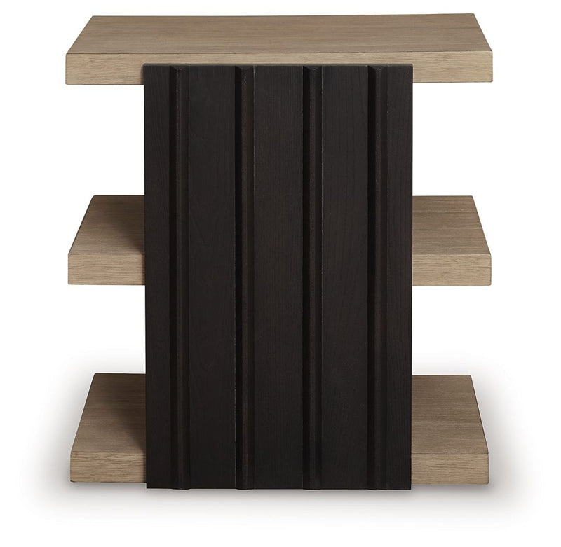 Rylandyn - Rectangular End Table - Black / Light Brown - R&R Furniture Gallery (Fountain Valley, CA)