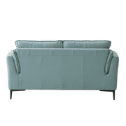 Mesut - Loveseat - Sage Green Top Grain Leather & Black - R&R Furniture Gallery (Fountain Valley, CA)