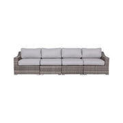Contemporary Outdoor Rattan Wicker Sectional Seating Group With Cushions - R&R Furniture Gallery (Fountain Valley, CA)