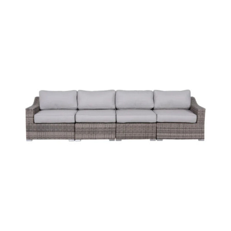 Contemporary Outdoor Rattan Wicker Sectional Seating Group With Cushions - R&R Furniture Gallery (Fountain Valley, CA)