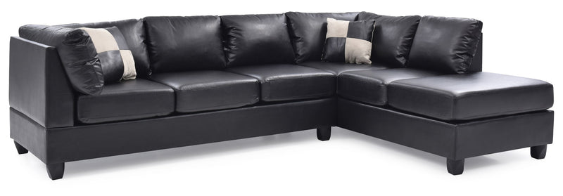 Glory Furniture Malone Comfort Sectional sofa with plush cushions and neutral fabric, designed for stylish, comfortable living rooms.