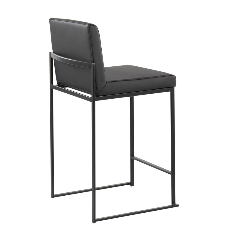 Lumi Source Fuji modern high back counter stool set with sleek design and stylish upholstery for contemporary dining spaces.