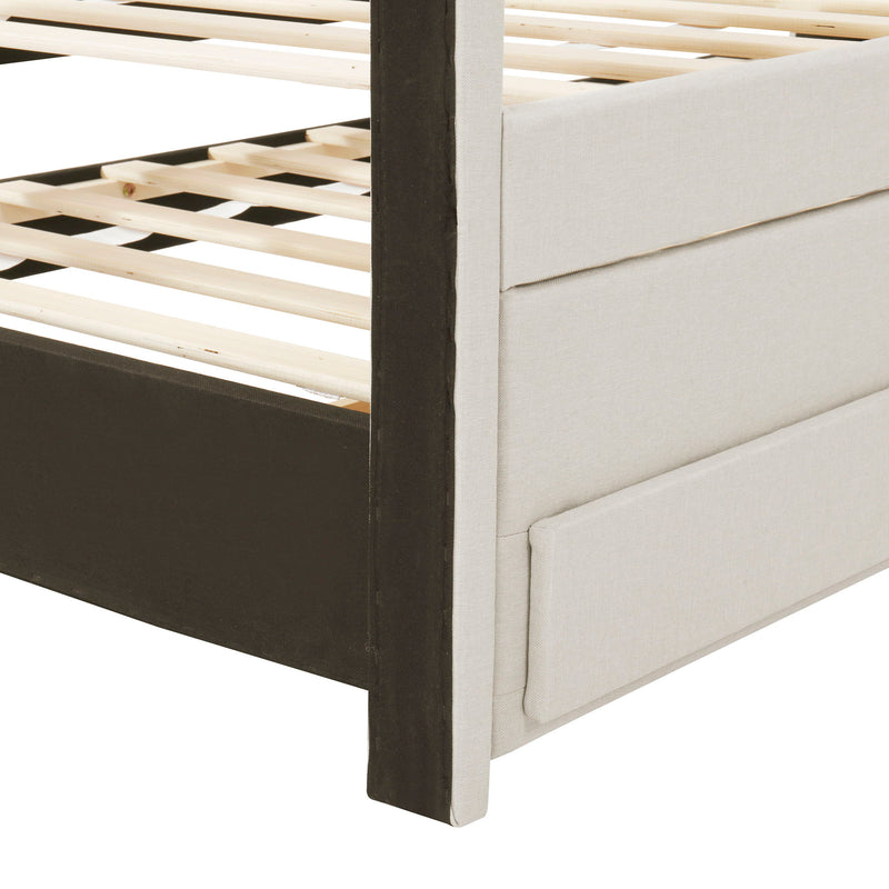 Upholstered Design Platform Bed With Trundle - R&R Furniture Gallery (Fountain Valley, CA)